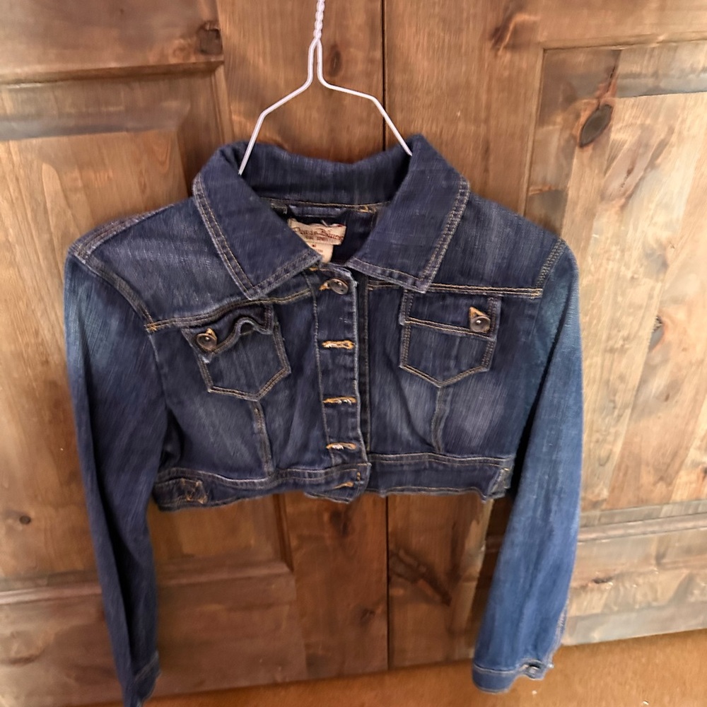 Stylish Blue Denim Cropped Jacket